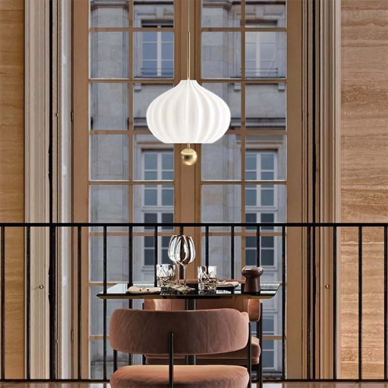 Suspension moderne en verre blanc en forme de boule, plafonnier minimaliste