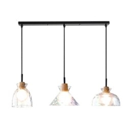 Lampe suspendue moderne et simple en verre perméable à l'eau, 3 plafonniers, lampe de chevet
