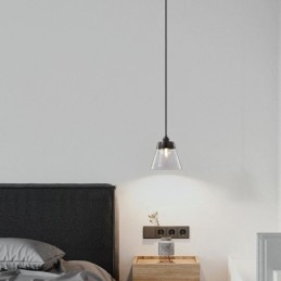 Suspension moderne en verre avec abat-jour en verre transparent