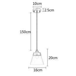 Suspension moderne en verre avec abat-jour en verre transparent