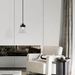 Suspension moderne en verre avec abat-jour en verre transparent