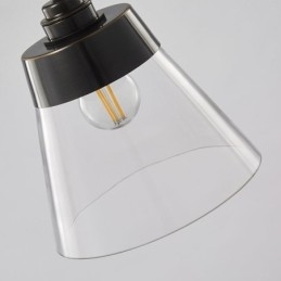 Suspension moderne en verre avec abat-jour en verre transparent