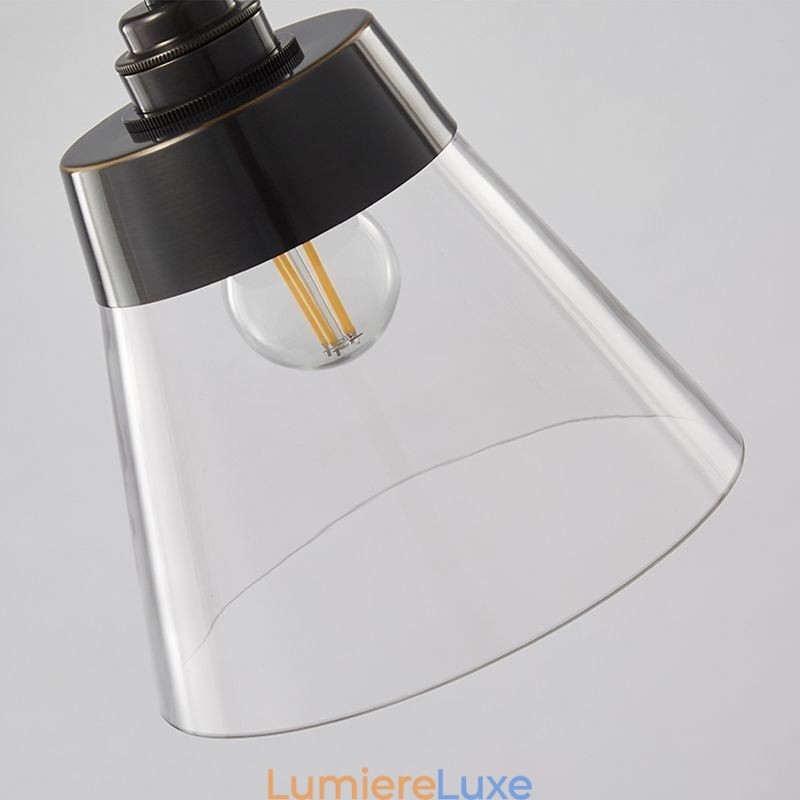 Suspension moderne en verre avec abat-jour en verre transparent