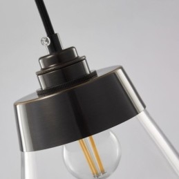 Suspension moderne en verre avec abat-jour en verre transparent