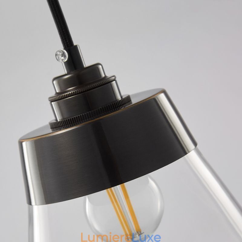Suspension moderne en verre avec abat-jour en verre transparent