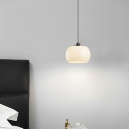 Lampe suspendue moderne en verre au design citrouille