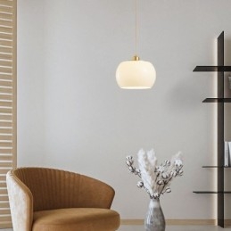 Lampe suspendue moderne en verre au design citrouille