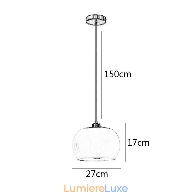 Lampe suspendue moderne en verre au design citrouille