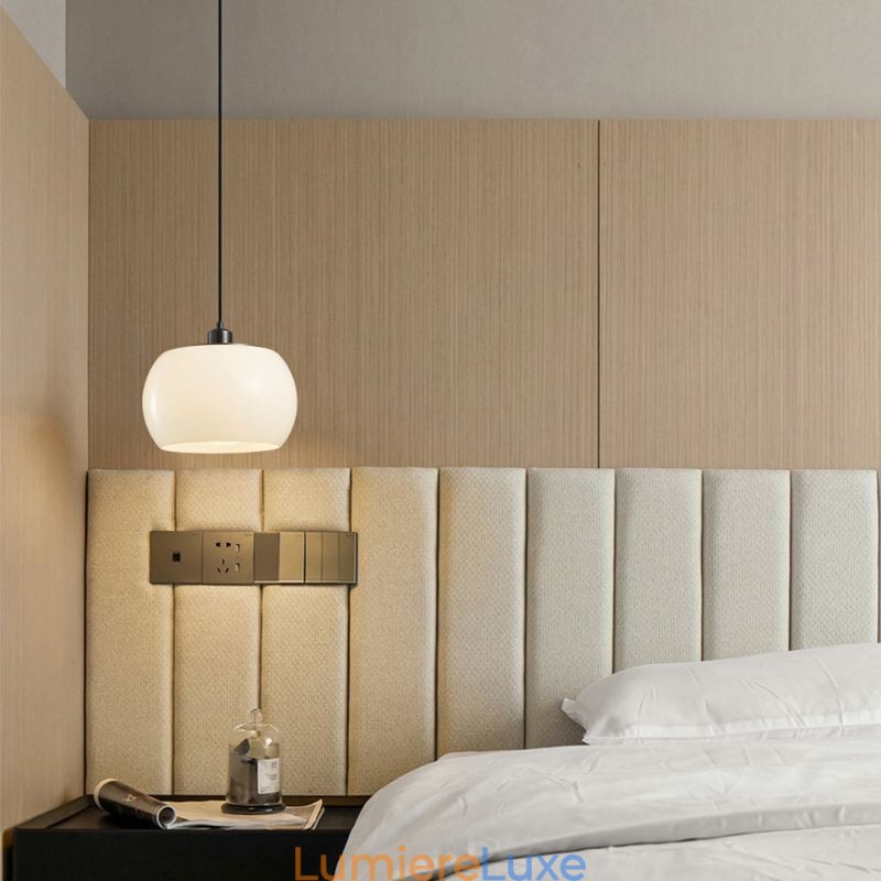 Lampe suspendue moderne en verre au design citrouille