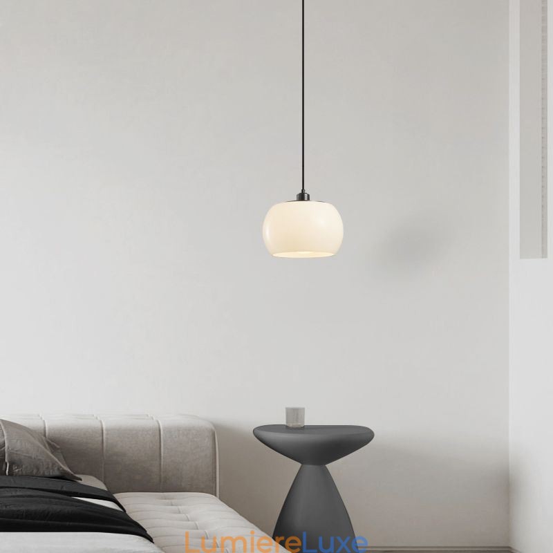 Lampe suspendue moderne en verre au design citrouille