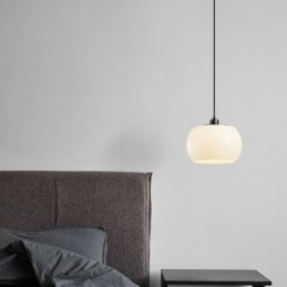 Lampe suspendue moderne en verre au design citrouille