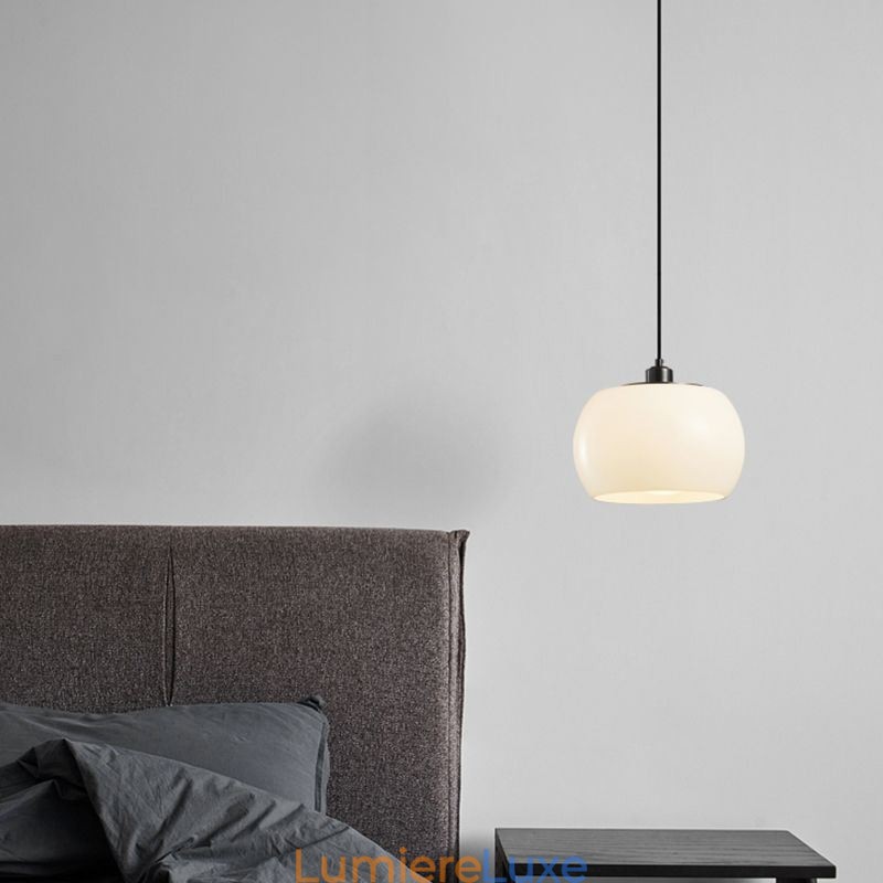 Lampe suspendue moderne en verre au design citrouille