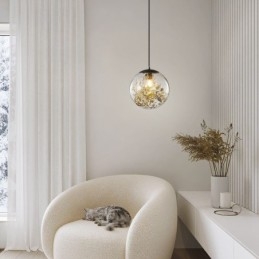 Suspension boule de verre feuilles éclairage de Noël suspendu