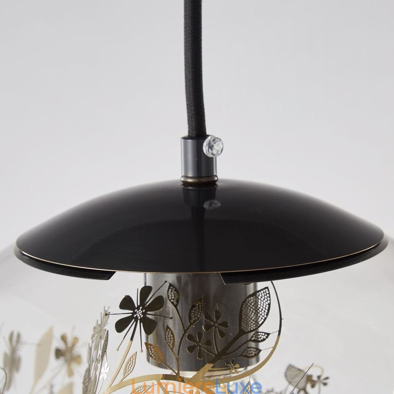 Suspension boule de verre feuilles éclairage de Noël suspendu