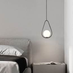 Lampe suspendue moderne en forme de globe et de goutte d'eau en verre