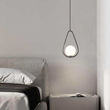 Lampe suspendue moderne en forme de globe et de goutte d'eau en verre Lampe suspendue moderne en forme de globe et de goutte d'eau en verre