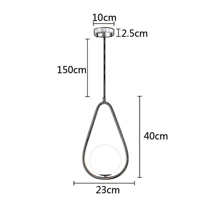 Lampe suspendue moderne en forme de globe et de goutte d'eau en verre