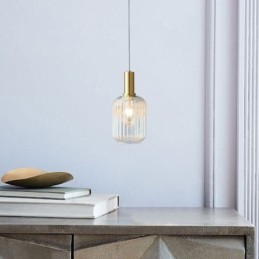 Suspension moderne à une lumière en verre pour îlot