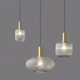 Suspension moderne à une lumière en verre pour îlot