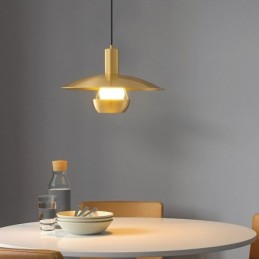Lampe suspendue à tête unique en or brossé