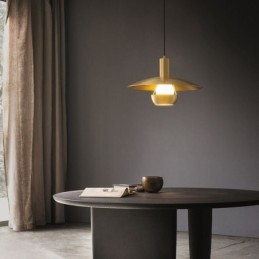 Lampe suspendue à tête unique en or brossé