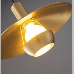 Lampe suspendue à tête unique en or brossé