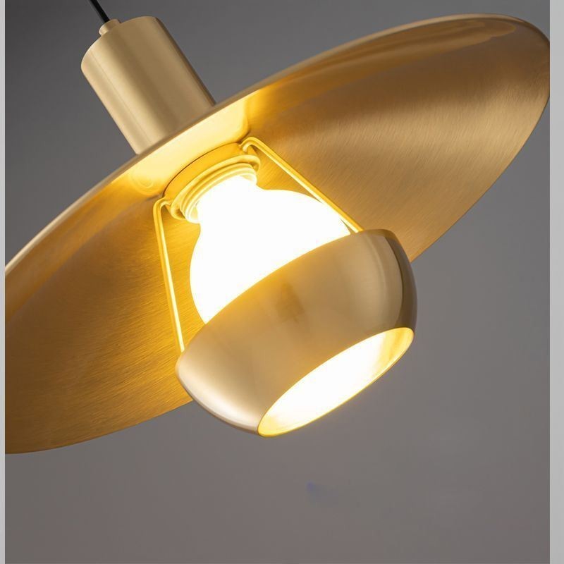 Lampe suspendue à tête unique en or brossé