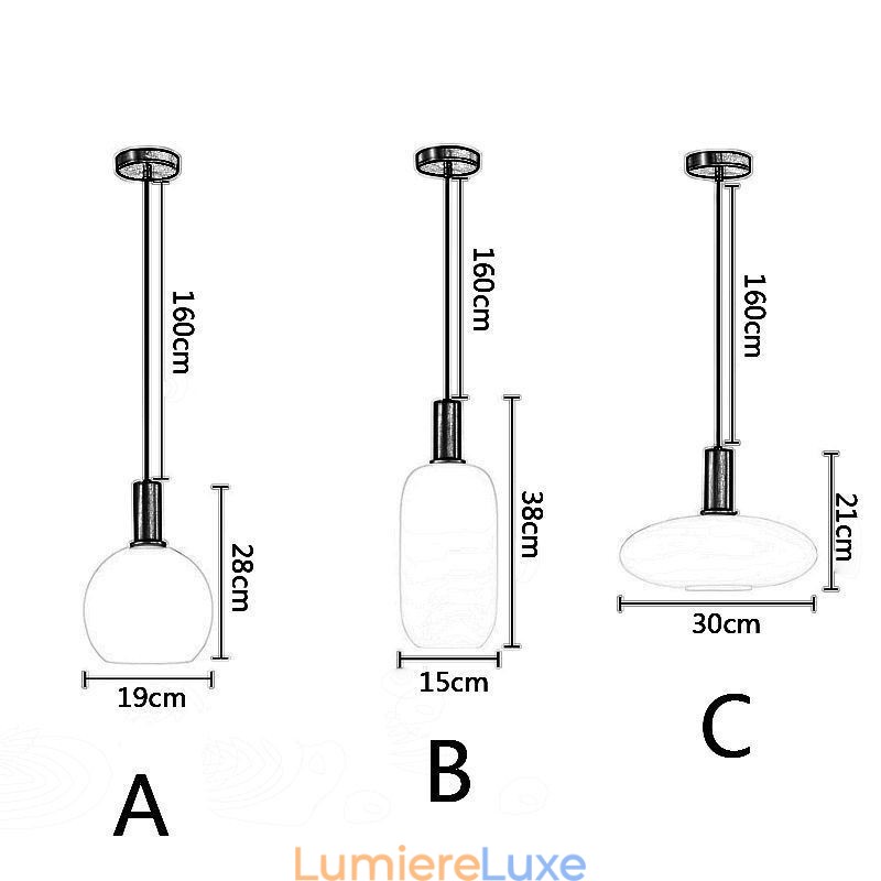 Lampe suspendue simple et moderne en verre