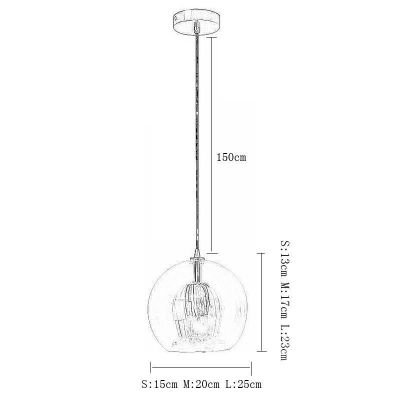 Lampe suspendue moderne en verre à tête unique