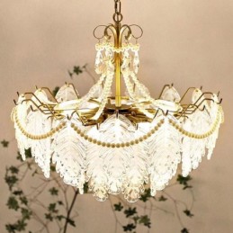 Suspension européenne en verre style post-moderne à feuilles