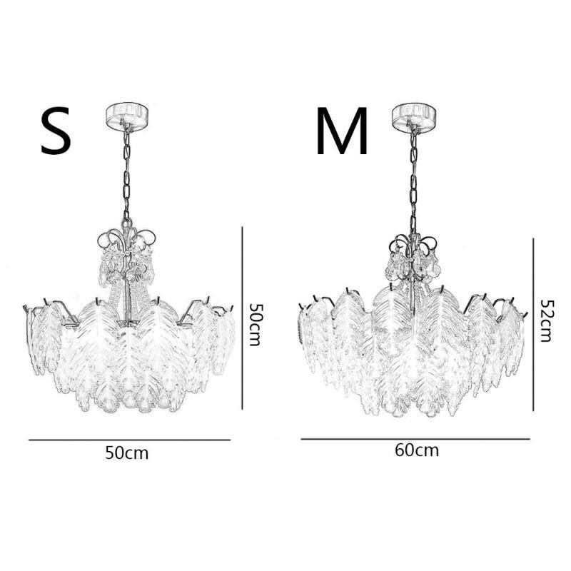 Élégante suspension en verre à motif de feuille