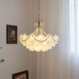 Suspension européenne en verre, élégante suspension festonnée