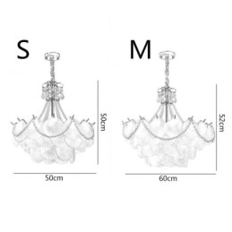 Suspension européenne en verre, élégante suspension festonnée