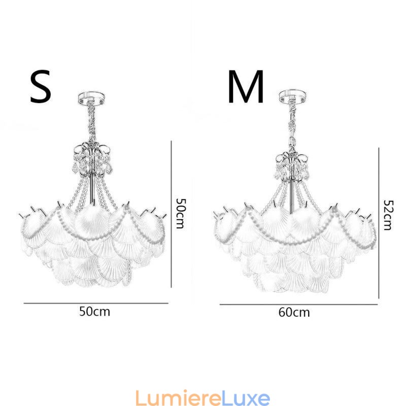 Suspension européenne en verre, élégante suspension festonnée