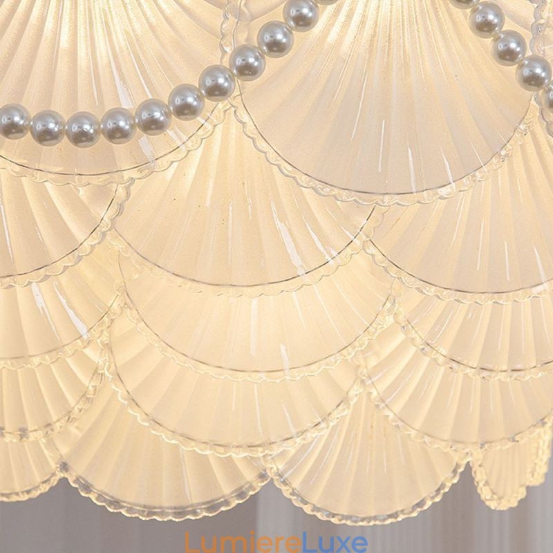 Suspension européenne en verre, élégante suspension festonnée