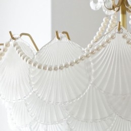 Suspension européenne en verre, élégante suspension festonnée