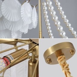Suspension européenne en verre, élégante suspension festonnée