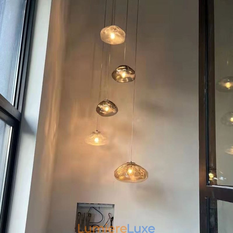 Lustre en verre à suspension nordique créatif