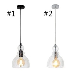 Suspension moderne en fer et verre Gourd