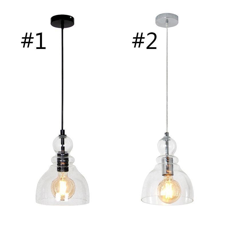 Suspension moderne en fer et verre Gourd