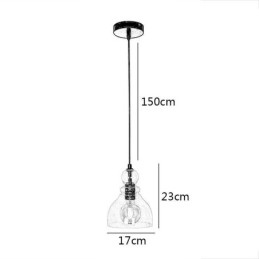 Suspension moderne en fer et verre Gourd