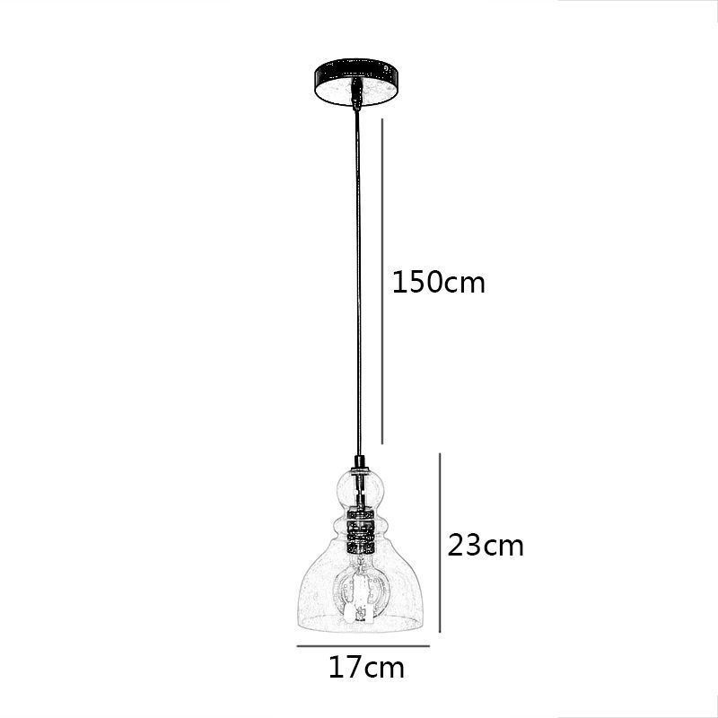 Suspension moderne en fer et verre Gourd