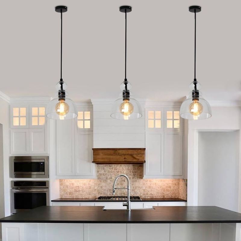 Suspension moderne en fer et verre Gourd