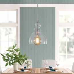 Suspension moderne en fer et verre Gourd