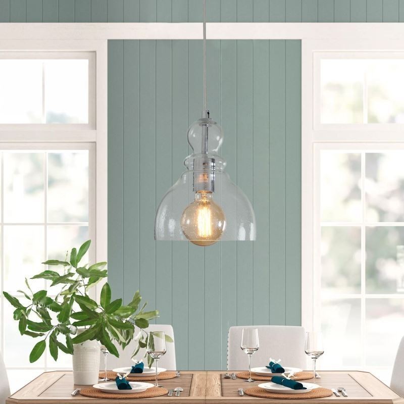 Suspension moderne en fer et verre Gourd