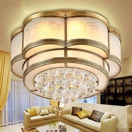 Plafonnier en cristal, laiton et métal, style rustique classique traditionnel