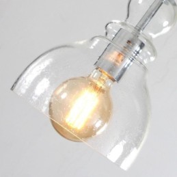 Suspension moderne en fer et verre Gourd