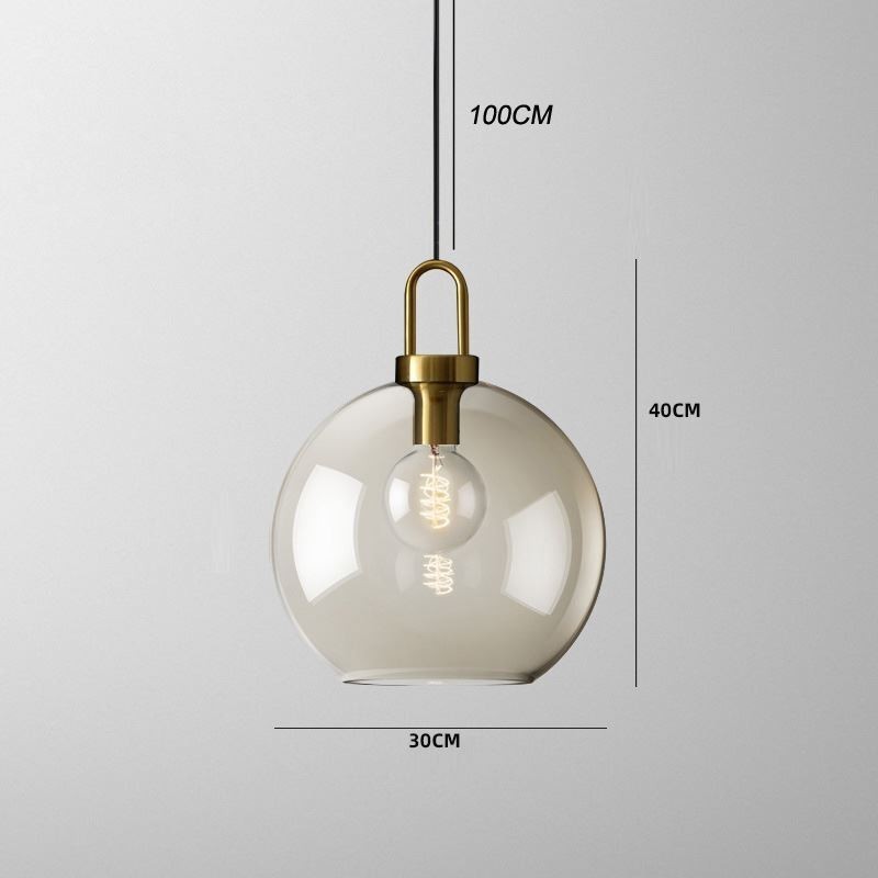 Suspension 3 lumières avec abat-jour en verre Island