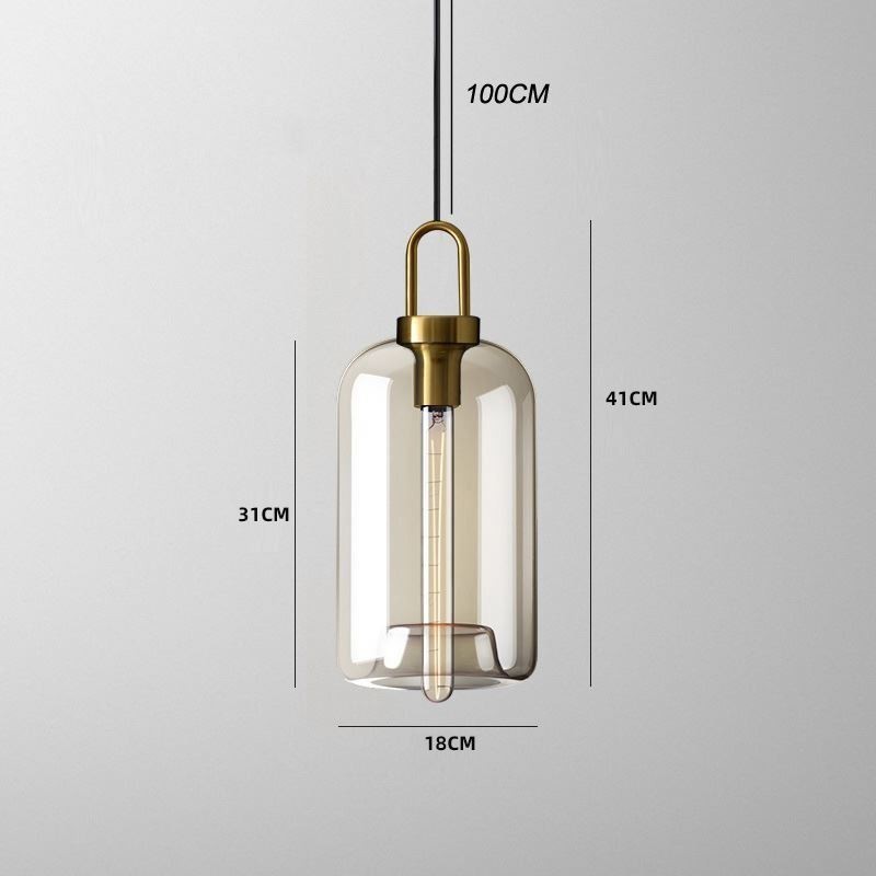Suspension 3 lumières avec abat-jour en verre Island