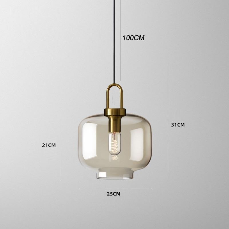 Suspension 3 lumières avec abat-jour en verre Island